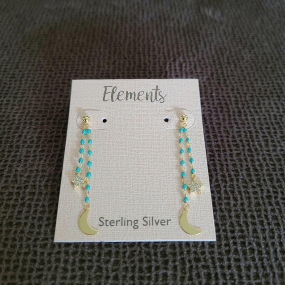 Elements Dangling Moon🌙 and Star⭐ Earrings